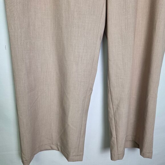 Misook Pleated Wide-Leg Twill Pants Macchiato Size Medium - Picture 5 of 8